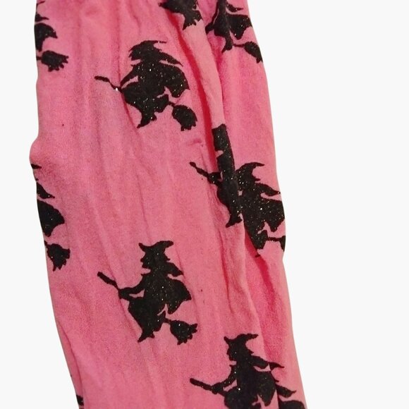 Childs Pink Witch Print Tights Toddler 4T Halloween - Picture 2 of 5
